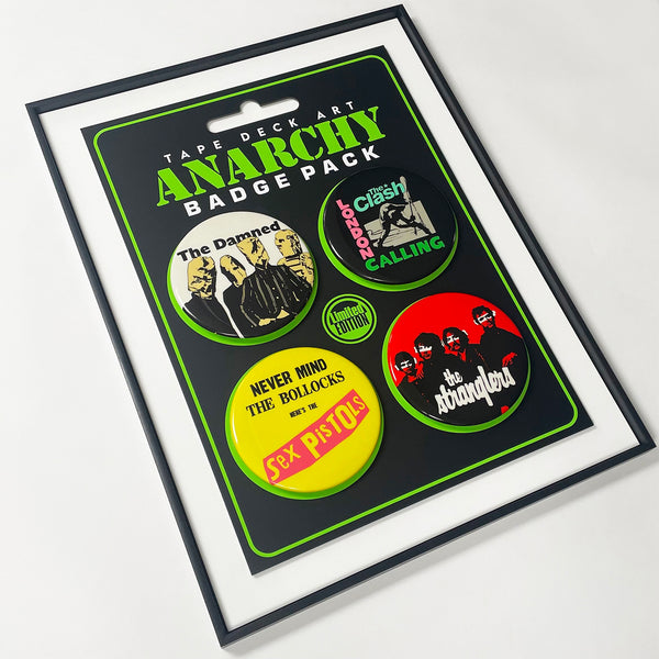 4 x Badge Pack, ANARCHY (Sex Pistols, The Damned, The Stranglers & The Clash