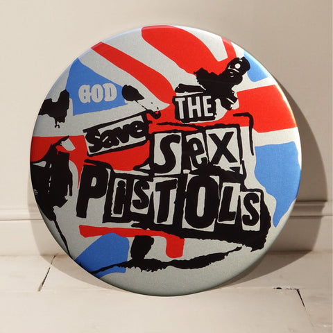 The Sex Pistols, God Save (Metallic) GIANT 3D Vintage Pin Badge